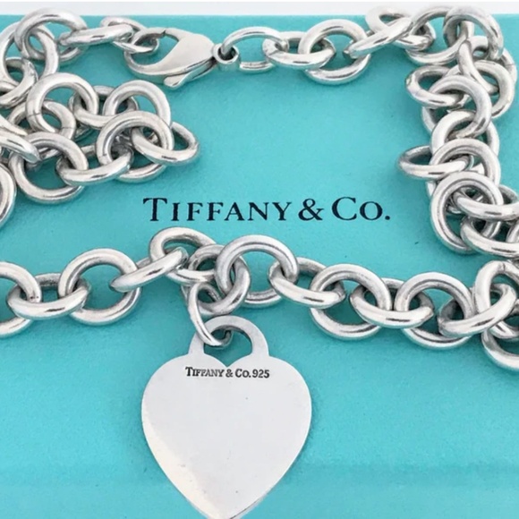 Jewelry - Authentic Tiffany & Co. Sterling Silver Heart Tag Choker Necklace, Tiffany And C